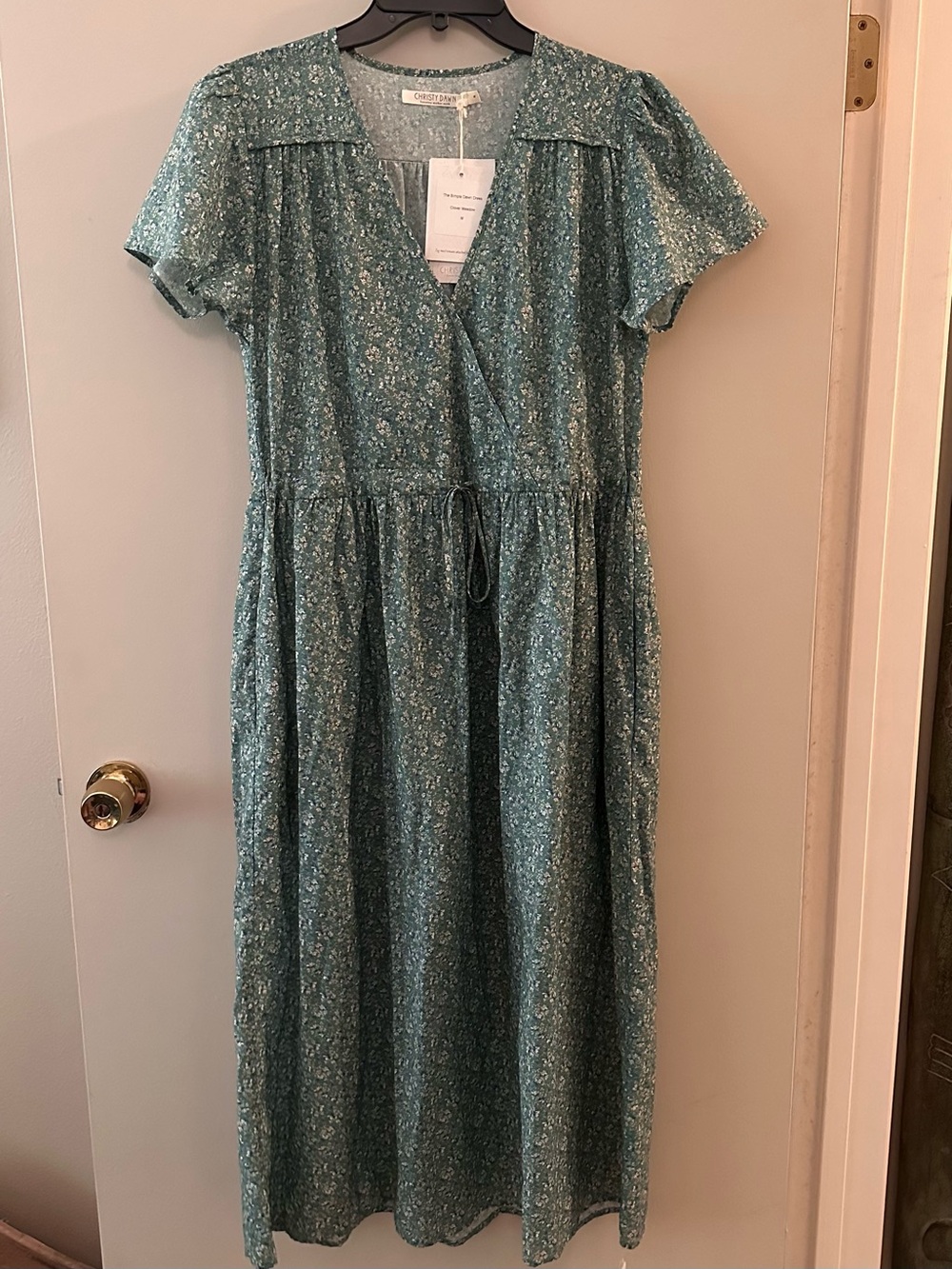 Christy Dawn the Simple Dawn Green Floral Midi Dress “clover meadow” NWT medium